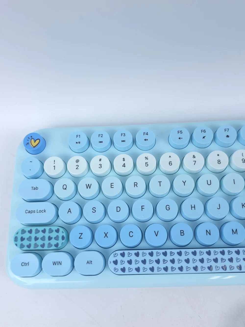 Wireless Keyboard and Mouse Mixed Blue Retro Style Round Key